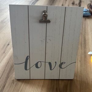 White Love Wall Decor with Clip